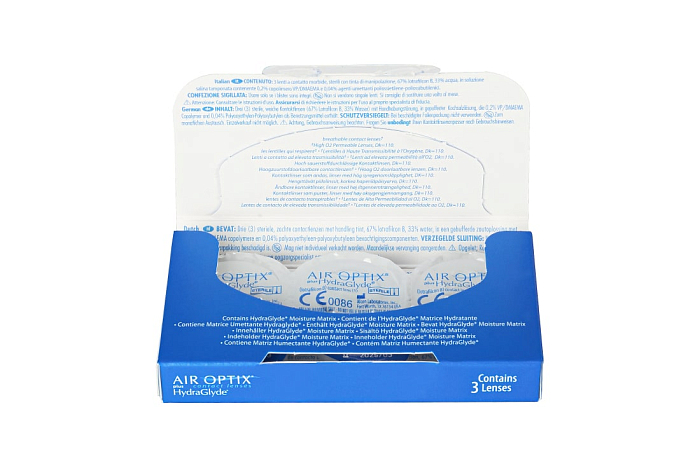 Контактные линзы AIR OPTIX Plus HydraGlyde (3 линзы)